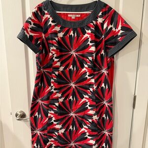 Boden Floral Red and Black Women's Dress